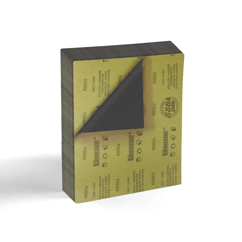 MAXMAN Sandpaper Sheets, 2000 Grit Dry Wet Sand Paper, 9 x 11 Inch,Silicon Carbide, for Wood Furniture Finishing, Metal Sanding and Automotive Polishing,15 -Sheet - Image 1